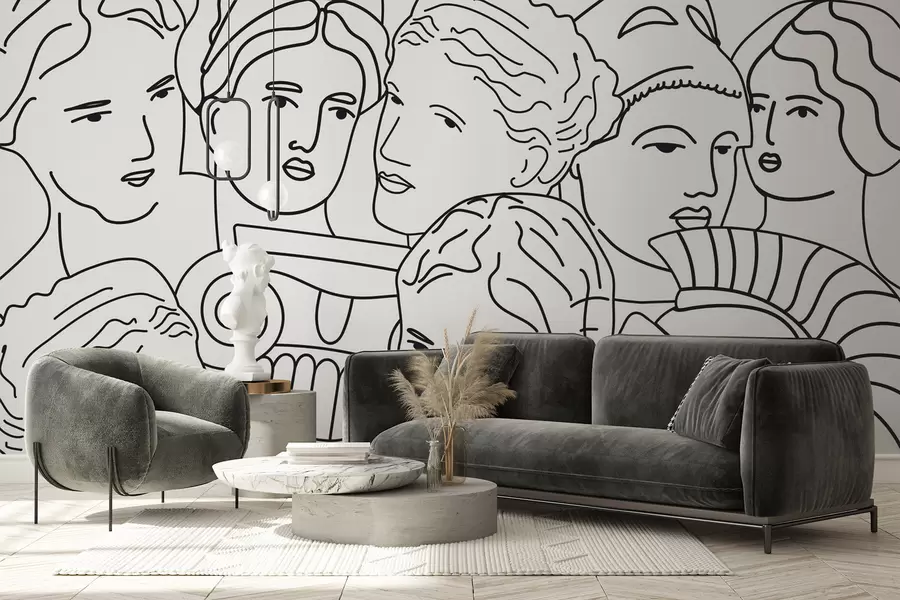 wall murals Ancient faces w04728