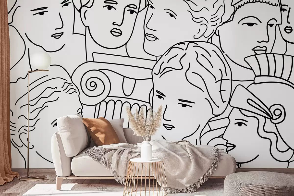 wall murals Ancient faces w04728