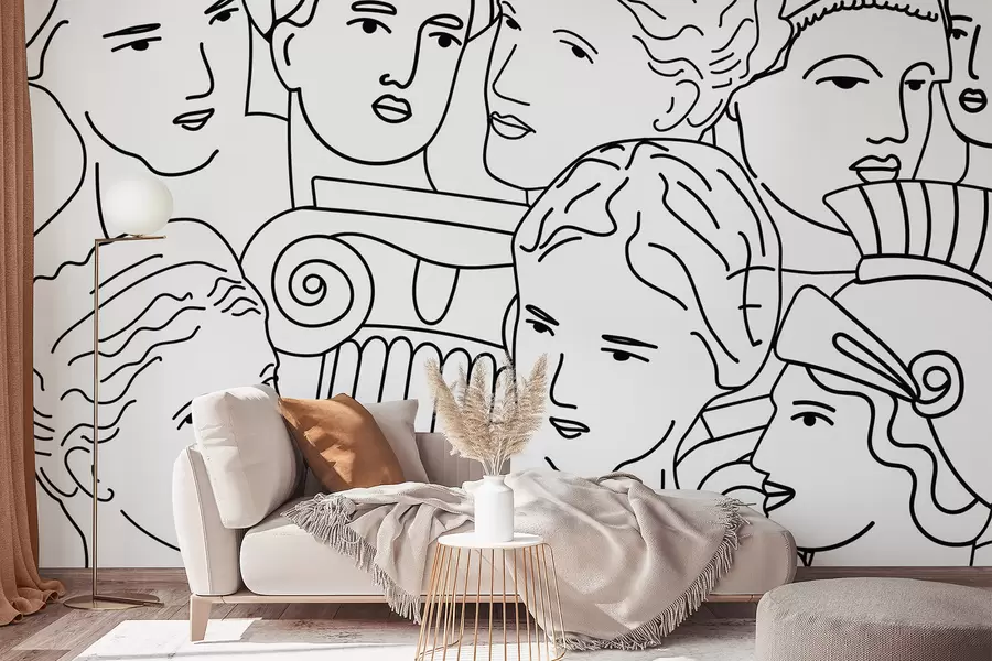 peintures murales Visages anciens w04728