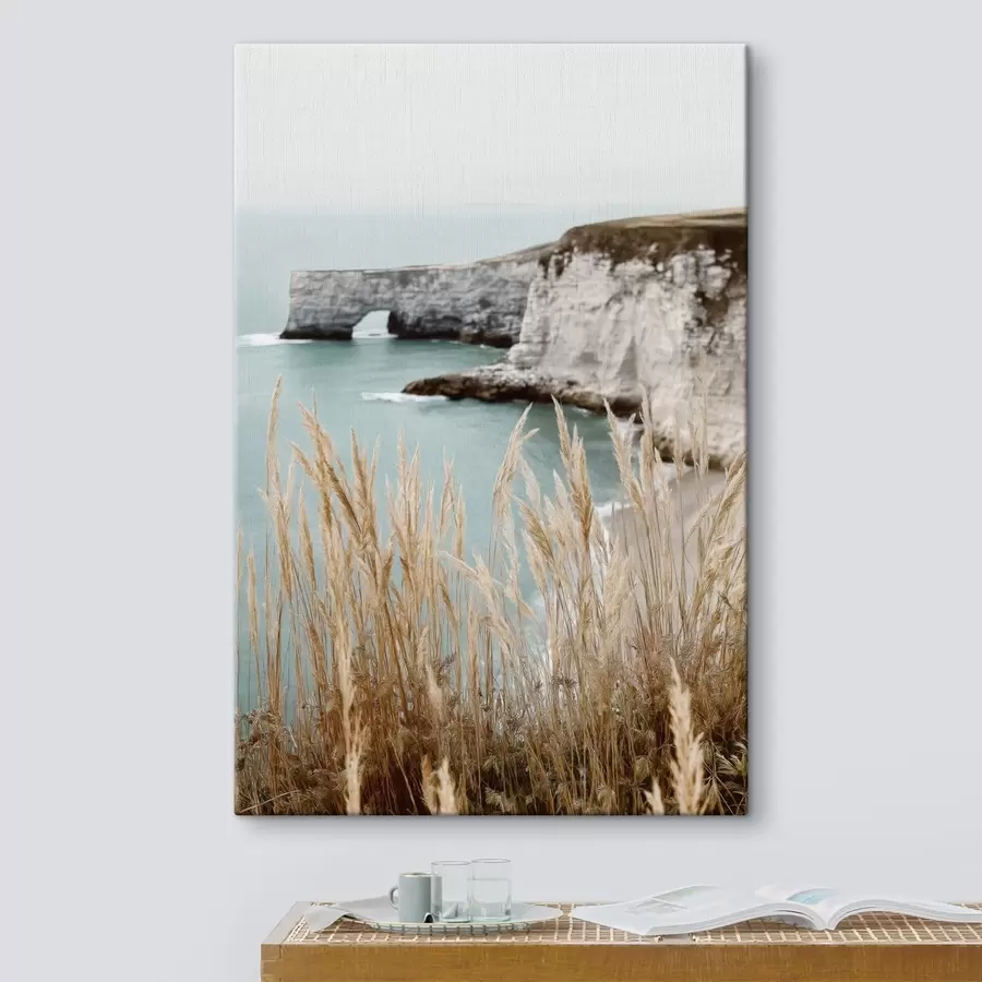 murales Acantilados costeros con juncos en primer plano s46141