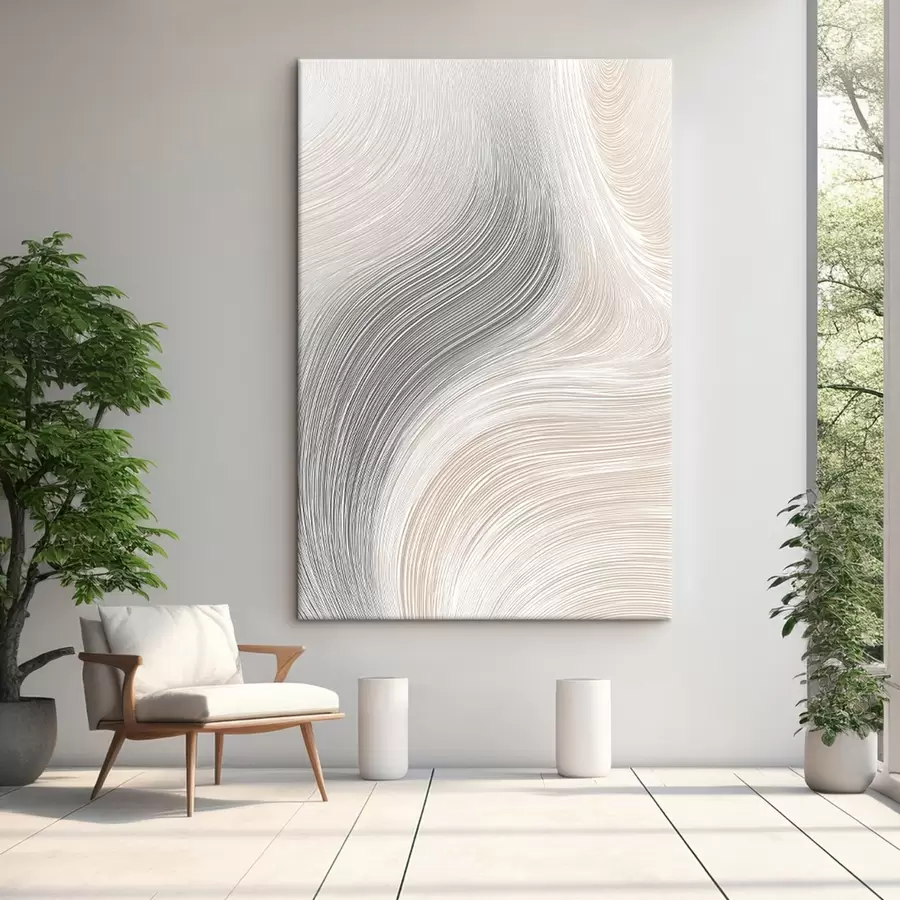 wall murals Abstract smooth lines in neutral shades s46154