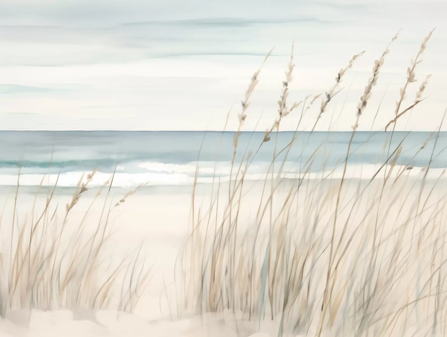 Wall Mural Photo Wallpaper Soft grasses by the seaside w04737