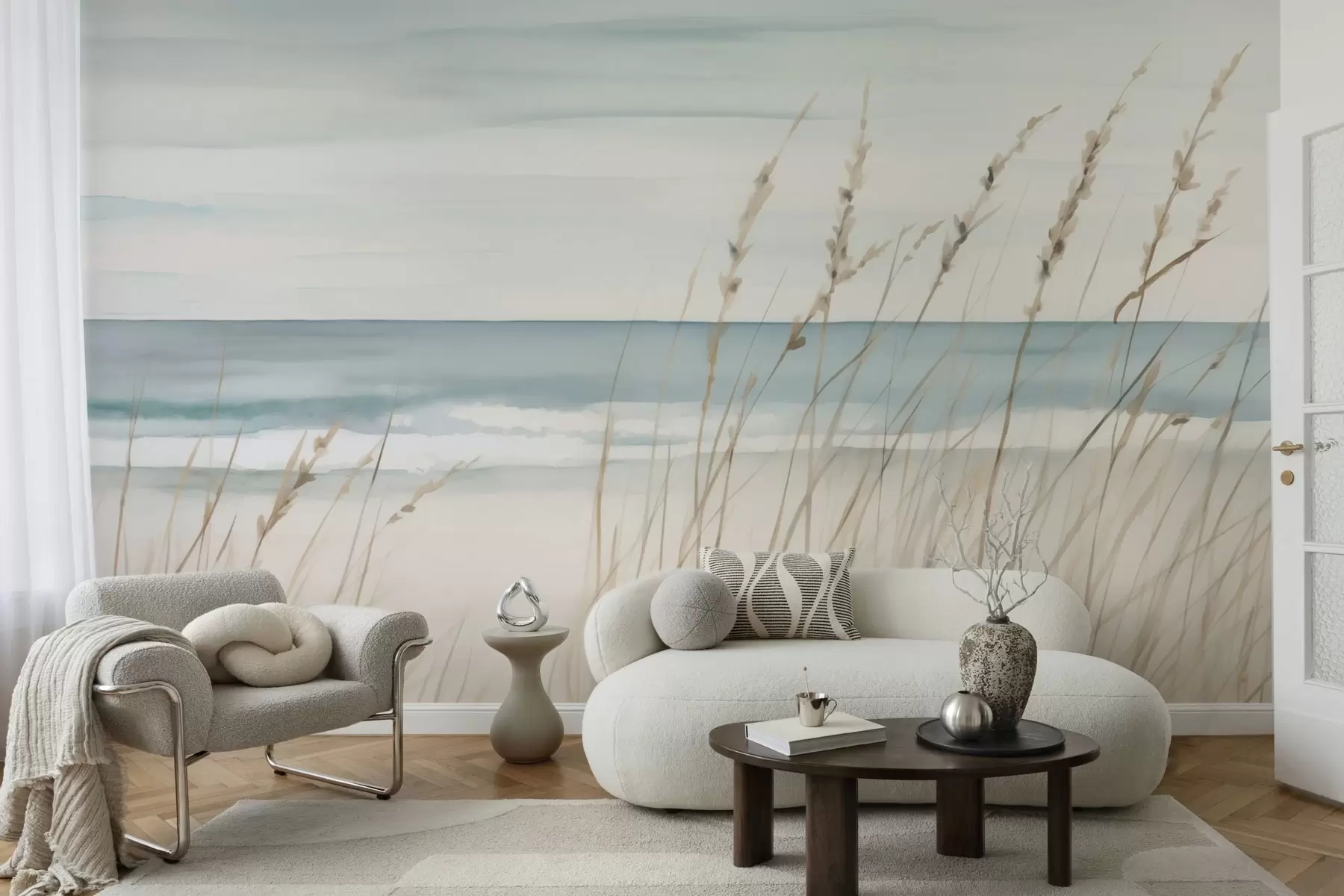 Wall Mural Photo Wallpaper Soft grasses by the seaside w04737