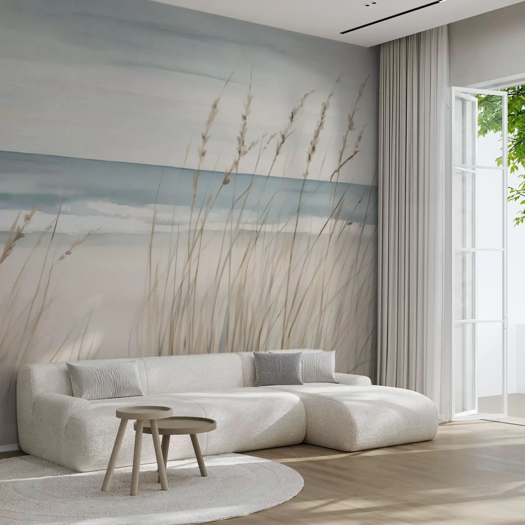 Wall Mural Photo Wallpaper Soft grasses by the seaside w04737