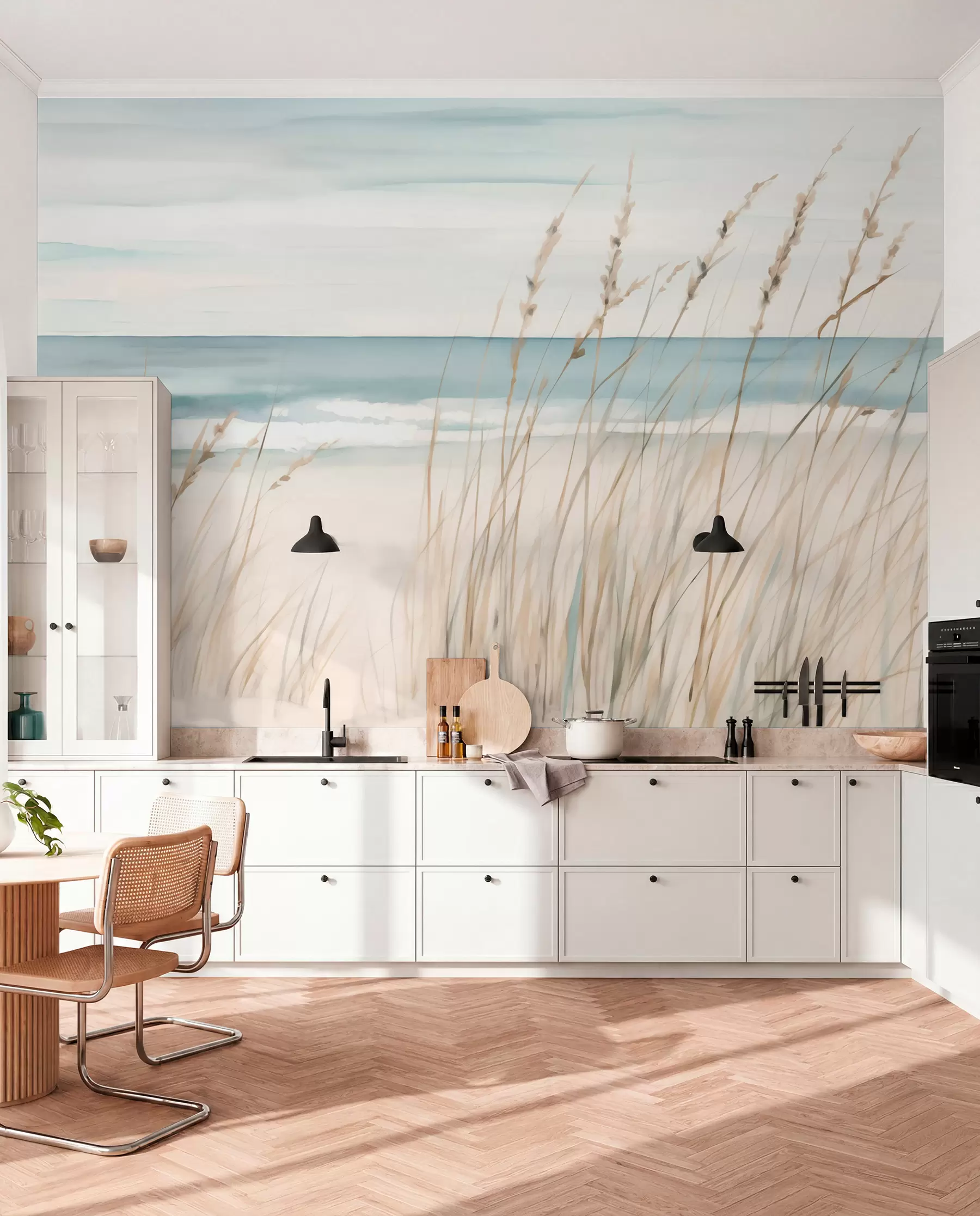 peintures murales Herbes tendres au bord de la mer w04737