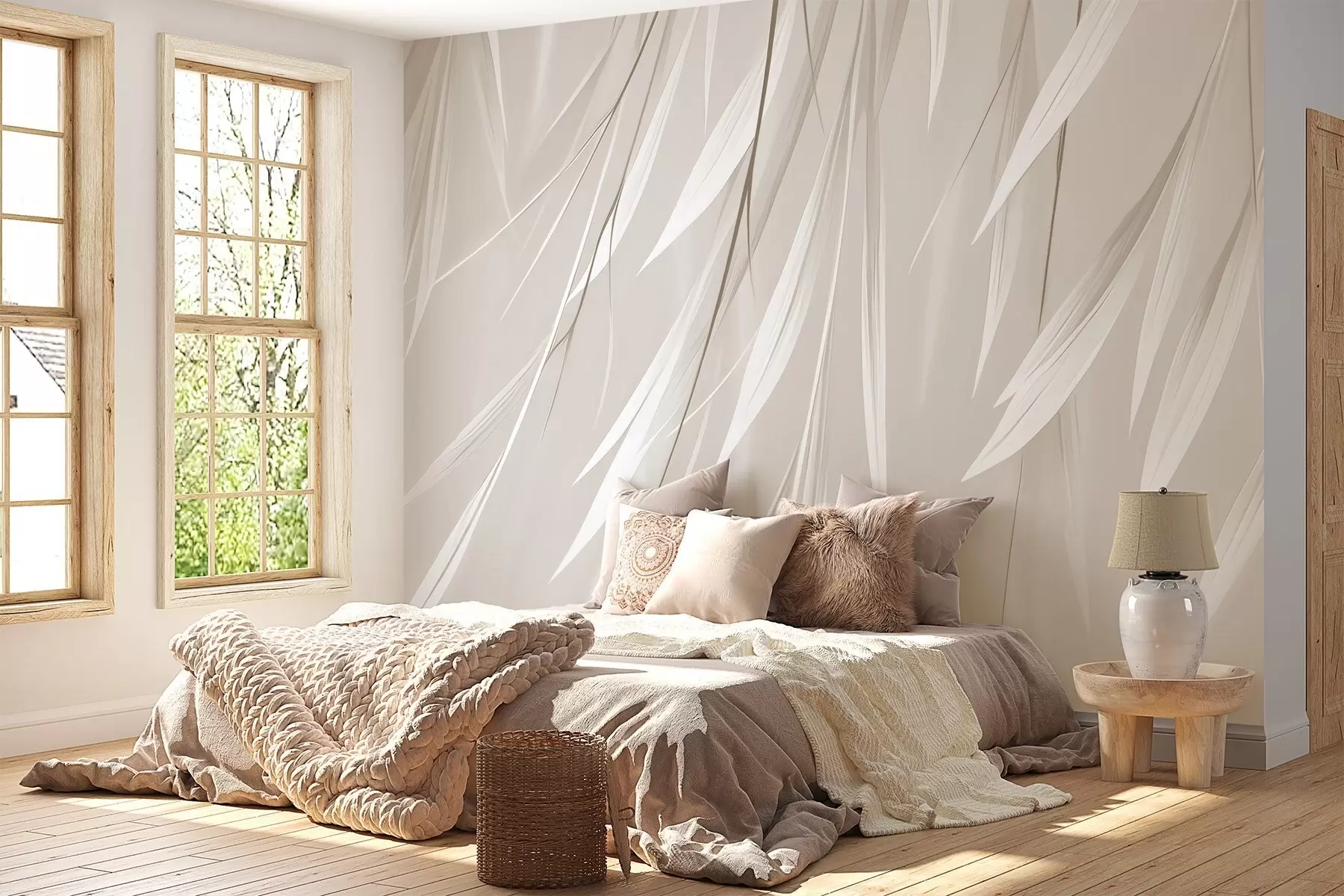 Wall Mural Photo Wallpaper Hanging thin leaves w04703