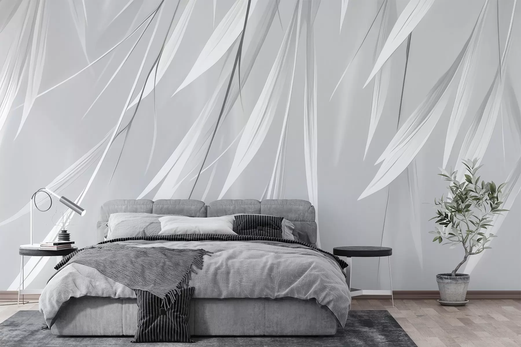 Wall Mural Photo Wallpaper Hanging thin leaves w04703v3