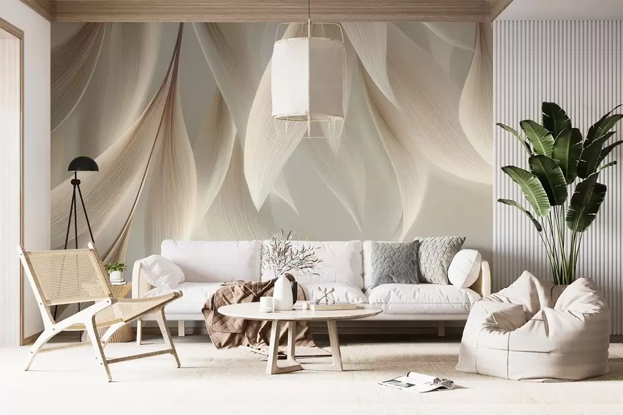 murales Hojas colgantes con contorno estilizado w04706
