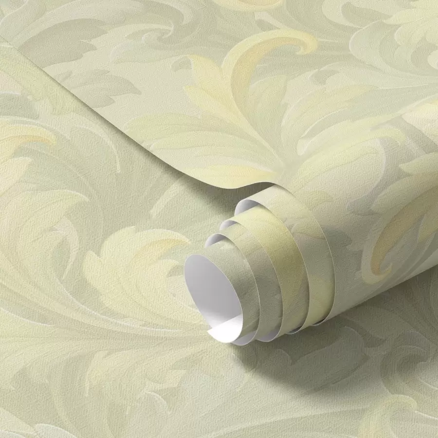 wall murals Baroque acanthus scrolls in soft shades a00714