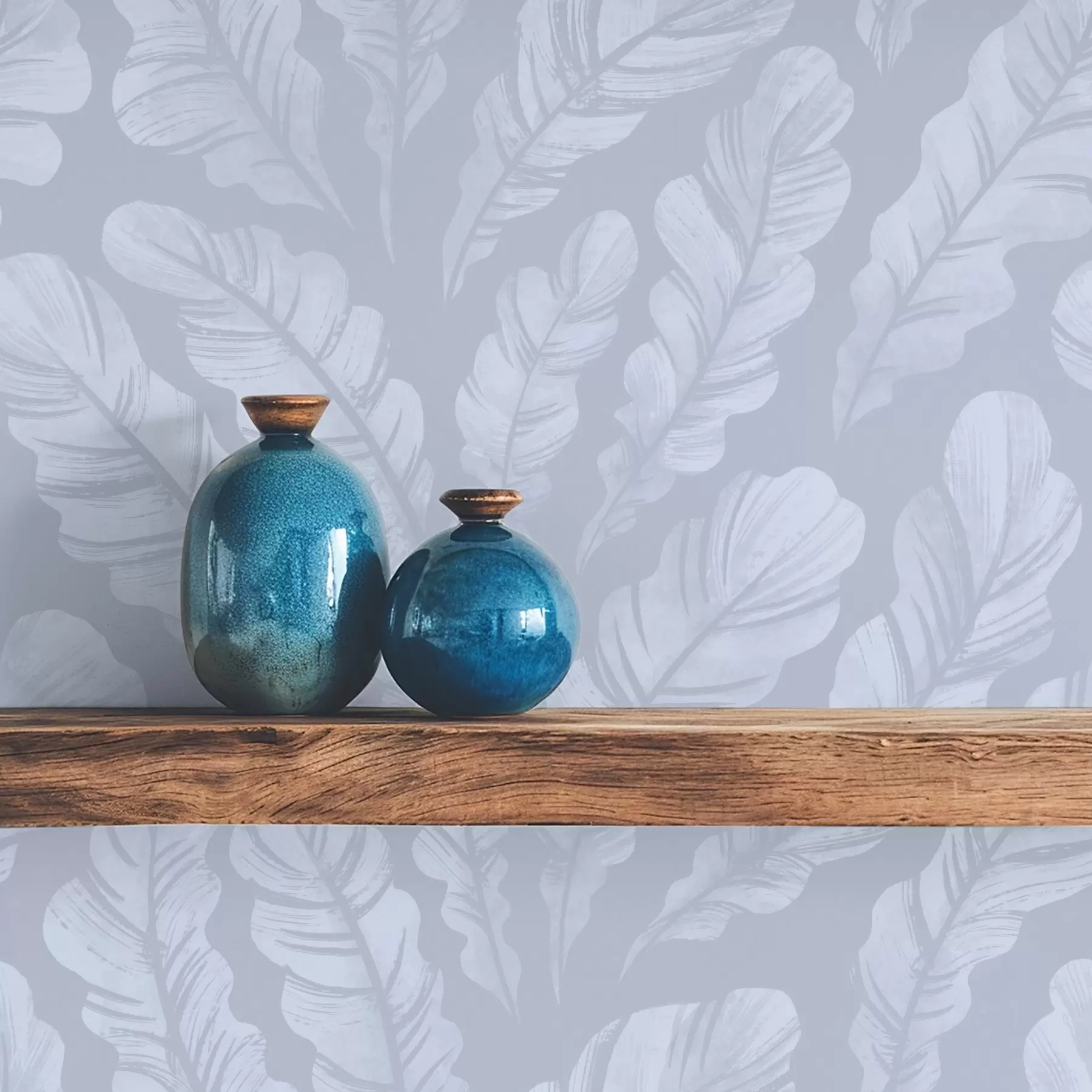 wall murals Large feathers in light blue-gray shades a00839v1