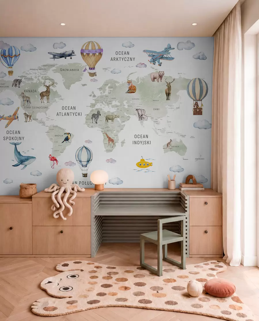 wall murals Green Atlas in Polish c00001pl