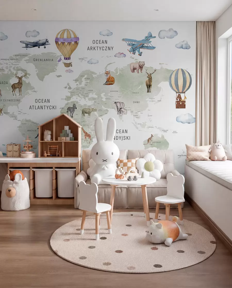 peintures murales Atlas vert en polonais c00001pl