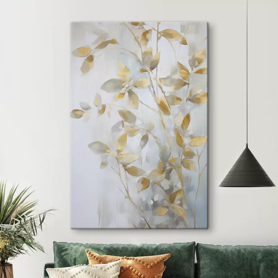 wall murals Abstract leaves imitation of painting s46348