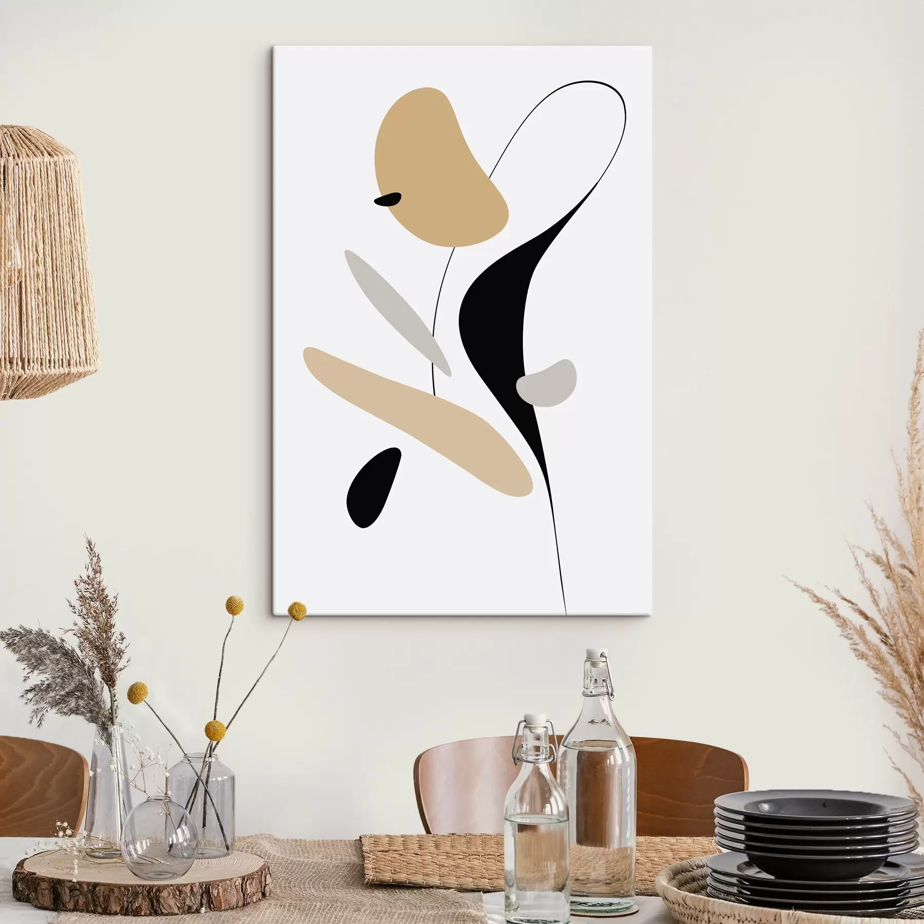 wall murals Abstract composition with spots and lines s46350