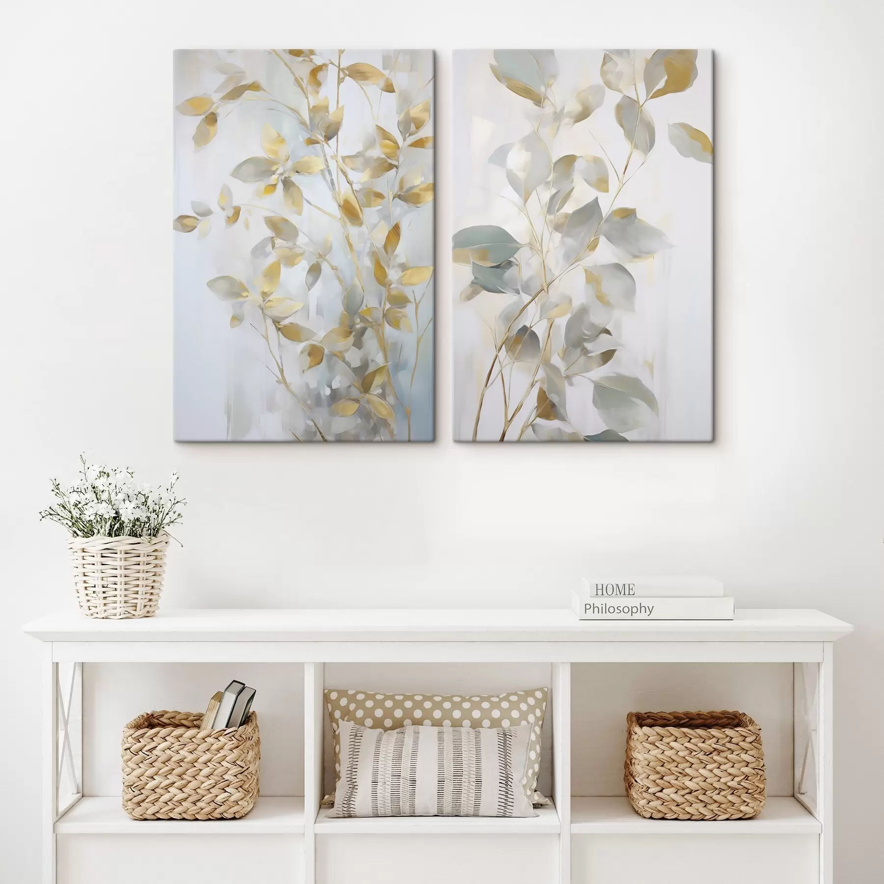 wall murals Abstract leaves imitation of painting m00907
