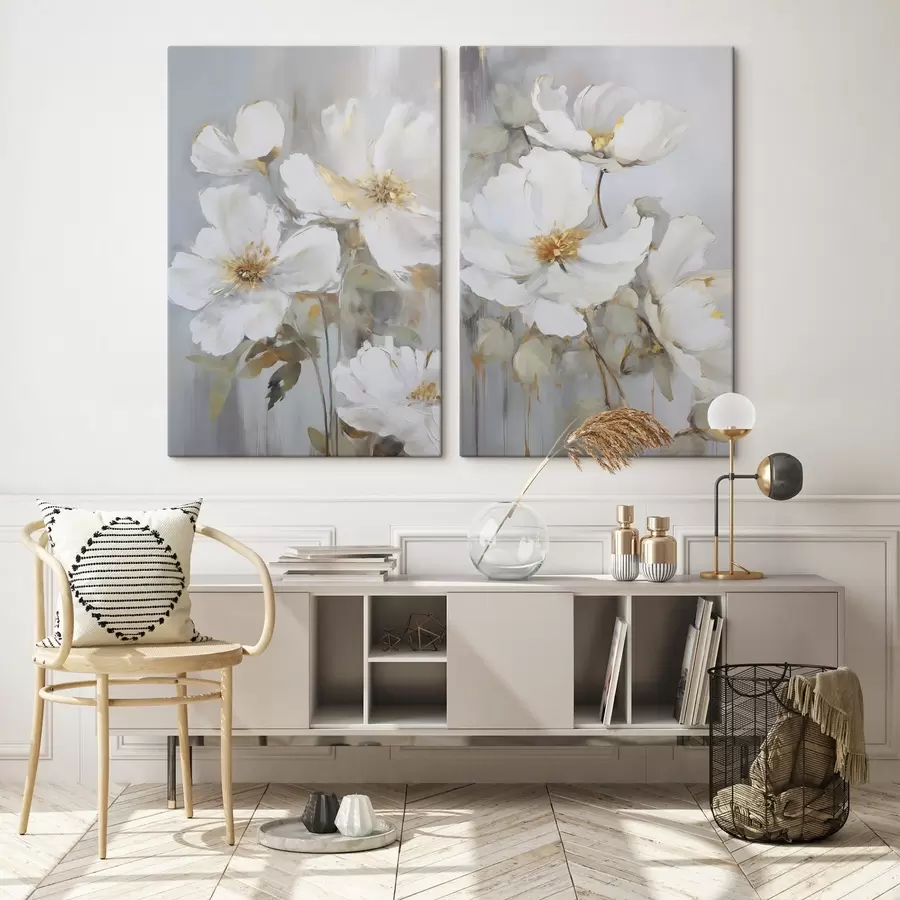 murales Flores abstractas imitación de pintura m00906