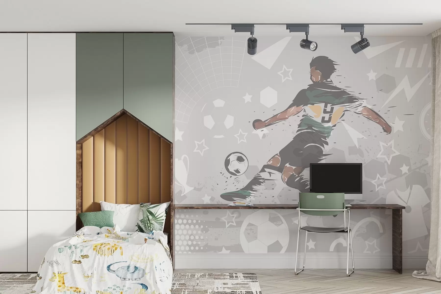 peintures murales Joueur de football, sport w04763