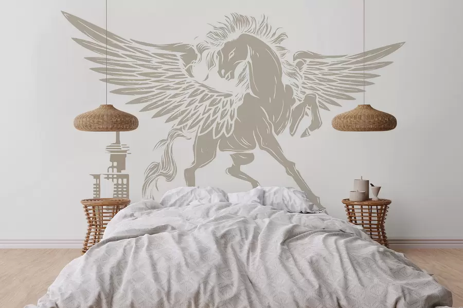 Wall Mural Photo Wallpaper Pegasus over the city w04777v1