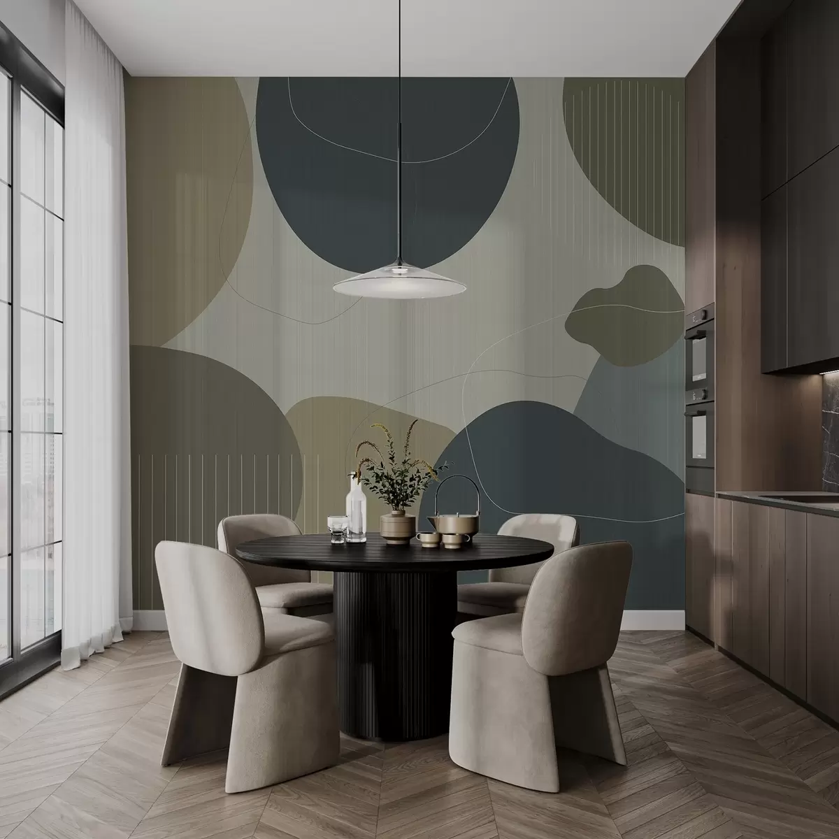 murales Círculos abstractos w04759v2