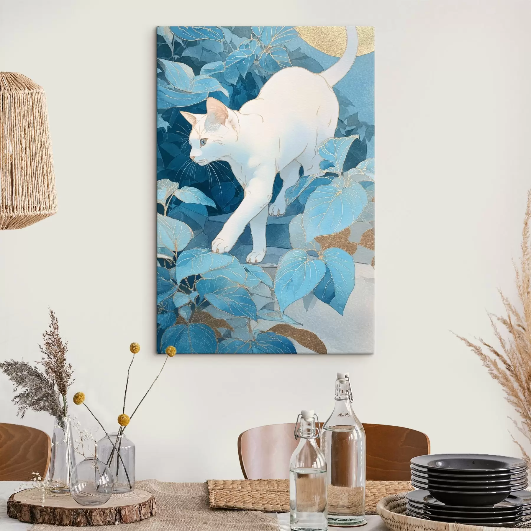 wall murals Cat Among Leaves s46362