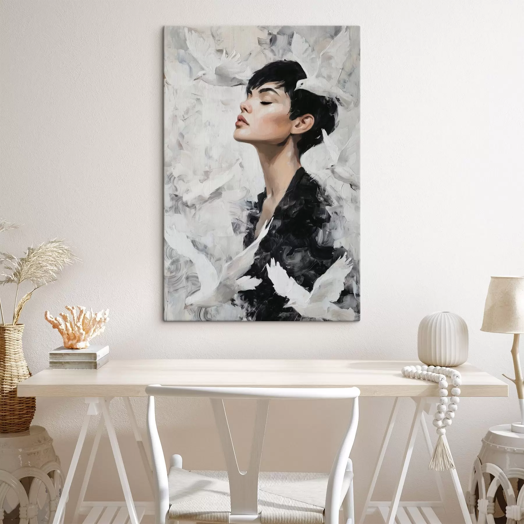 murales La niña y los pájaros s46365