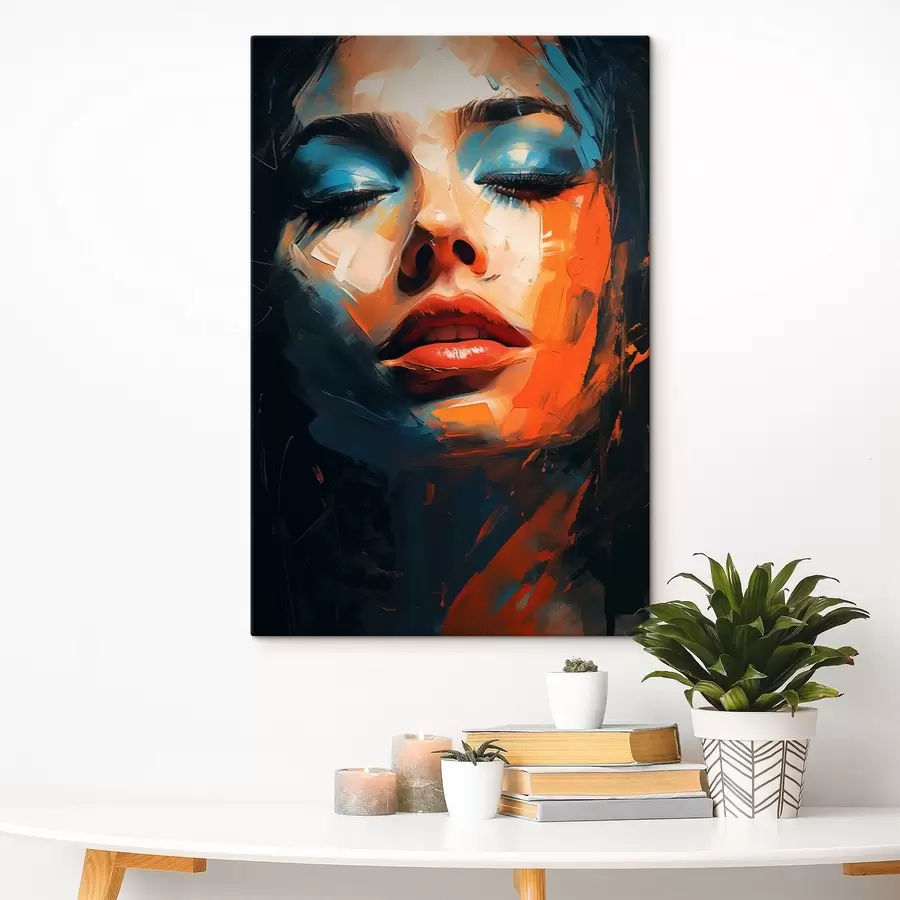 murales Rostro de niña con pintura s46377