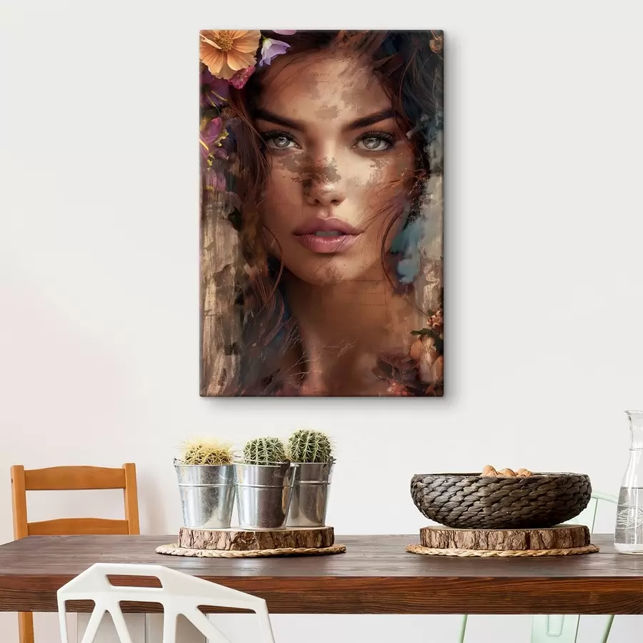 murales Rostro de niña con pintura s46379