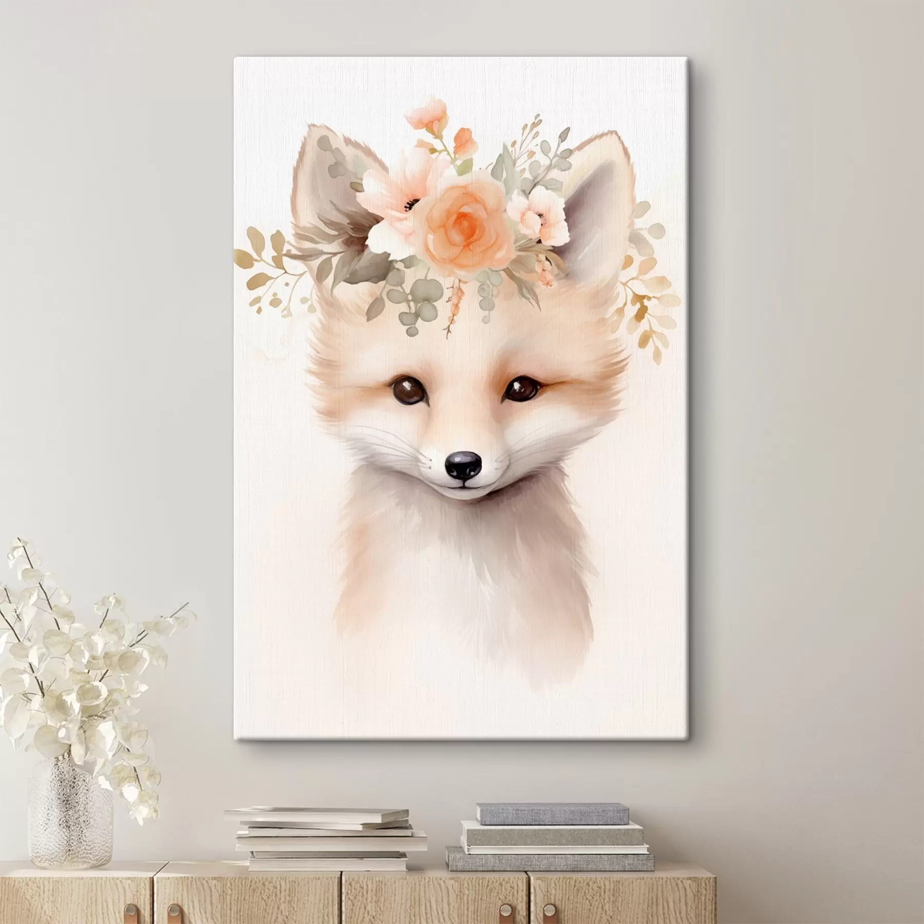 murales Zorro con flores s46381