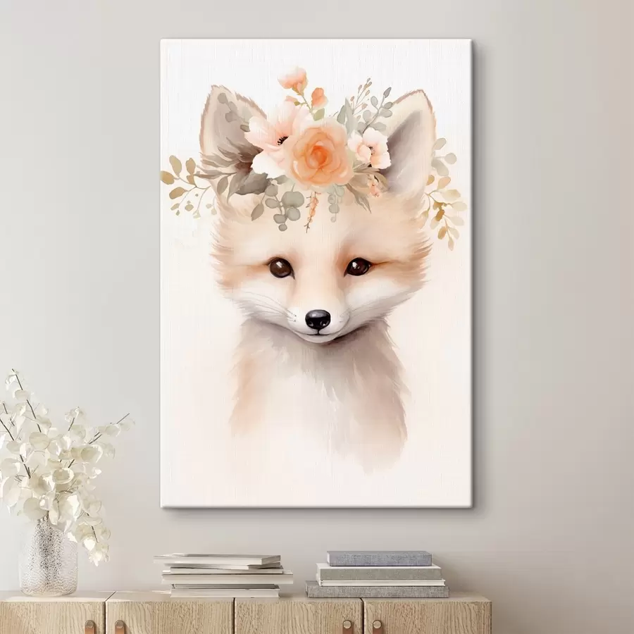 wall murals Fox with Flowers s46381