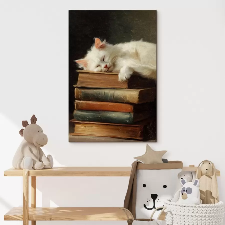 murales Gato sobre libros s46429