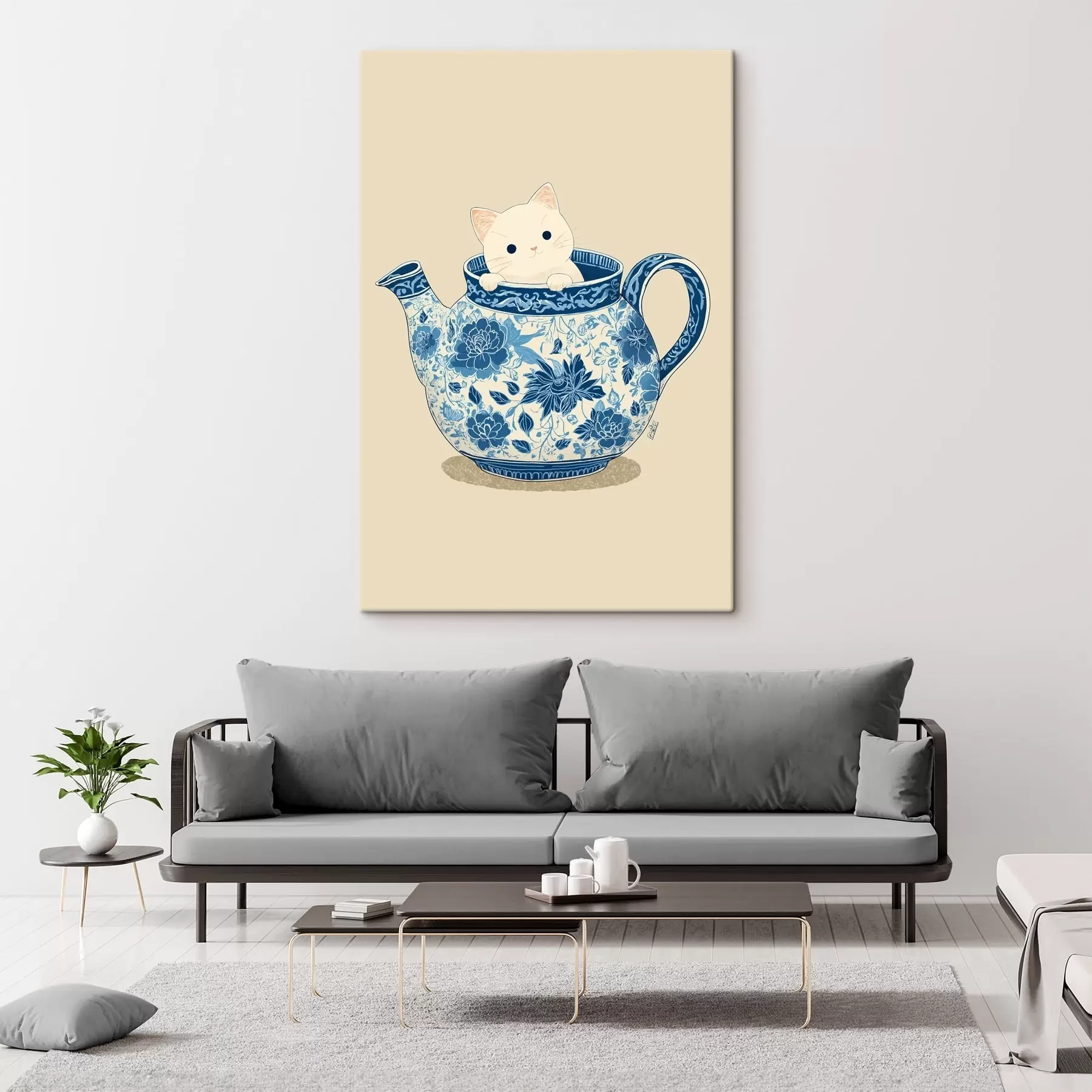 wall murals Cat in Teapot s46431