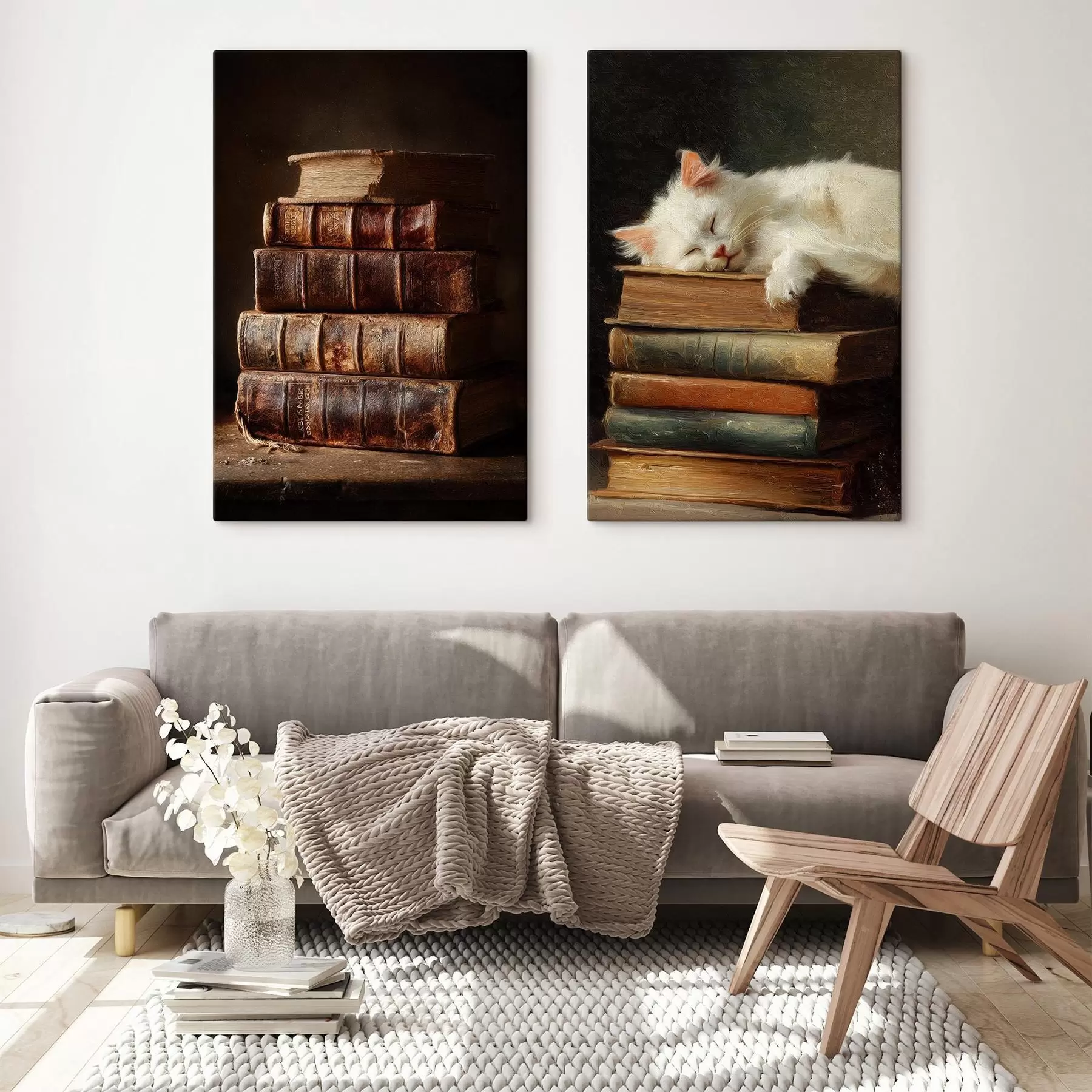 murales Gato sobre libros m00919