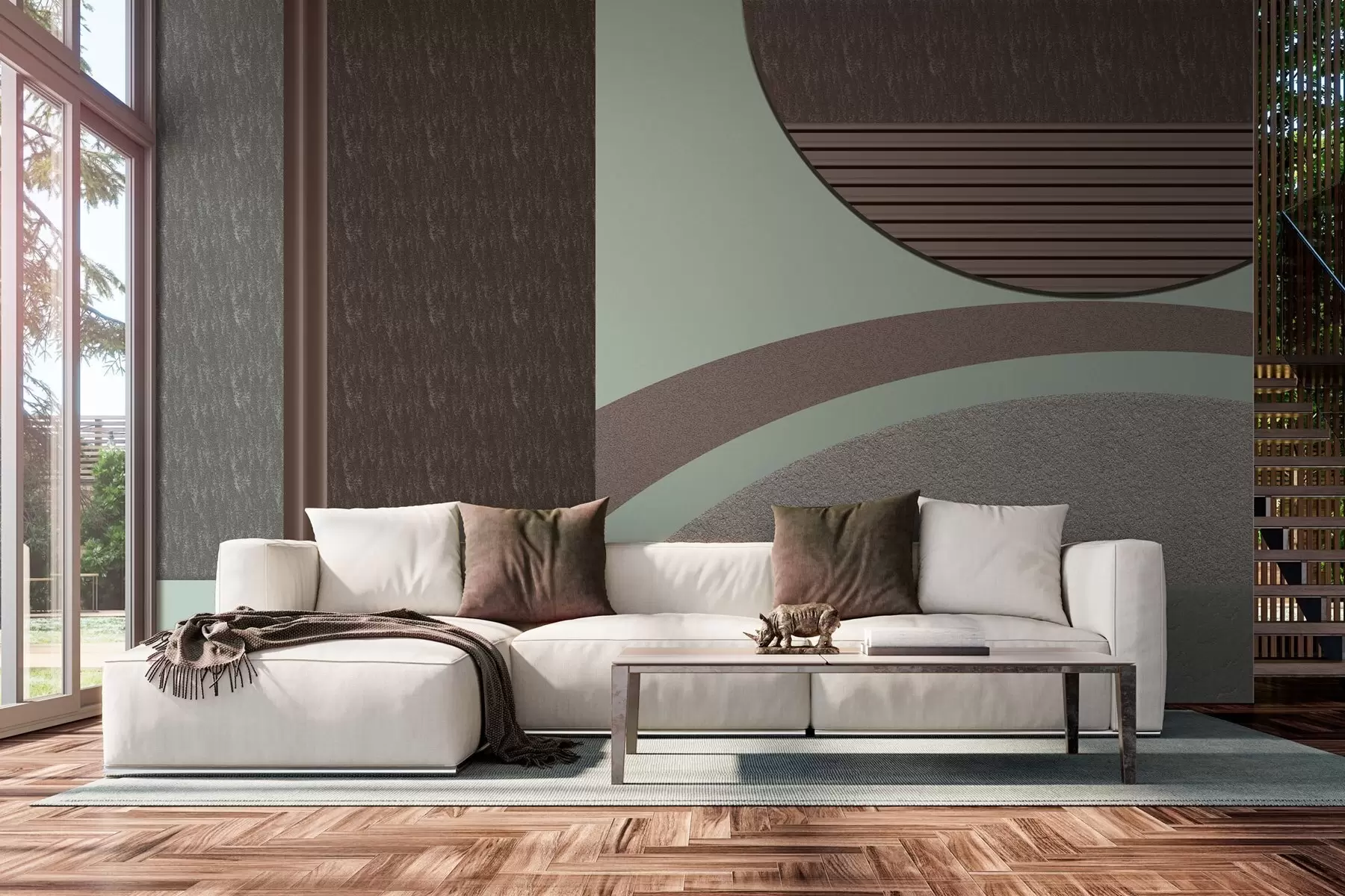 murales geometría abstracta con textura w04631