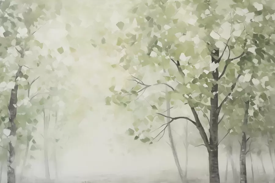 Wall Mural Photo Wallpaper Abstract trees imitation of painting w04781