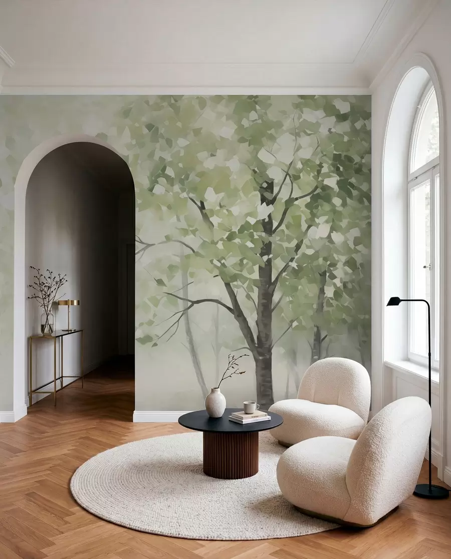 wall murals Abstract trees imitation of painting w04781