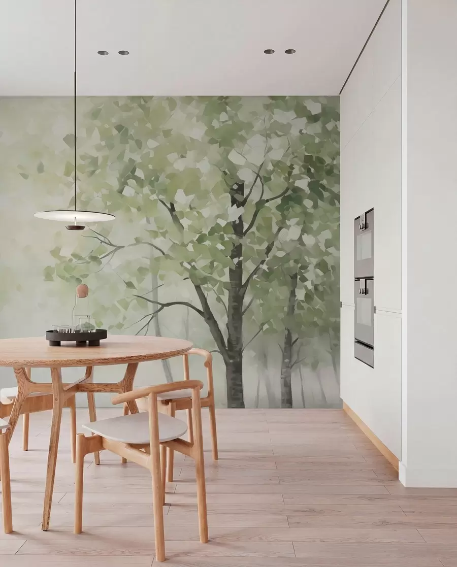 wall murals Abstract trees imitation of painting w04781