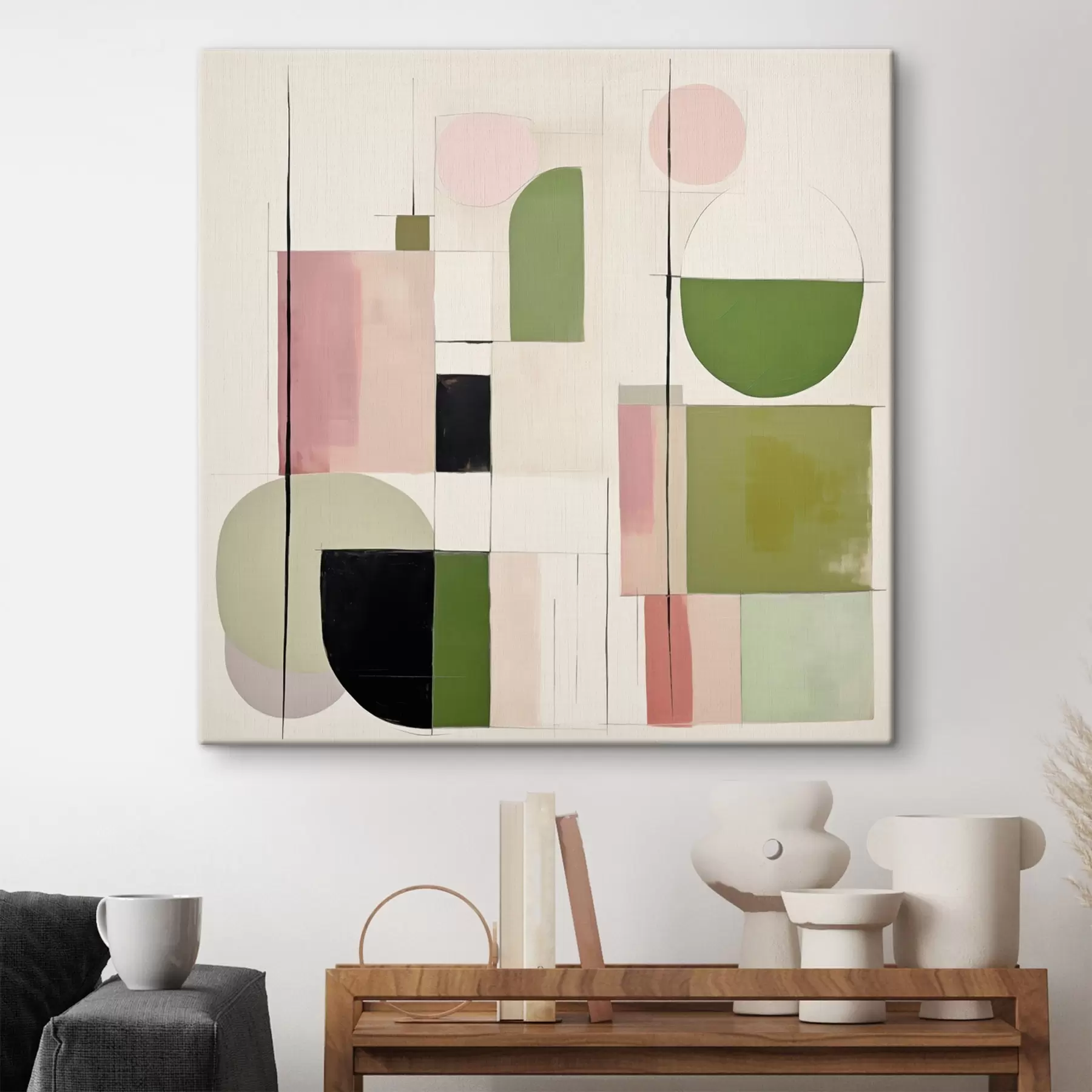wall murals Abstract art with colorful blocks and lines s46313