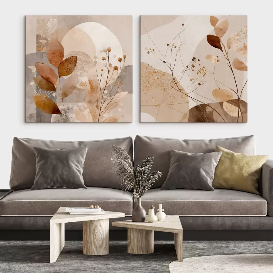 wall murals Abstract floral two-part composition m00892
