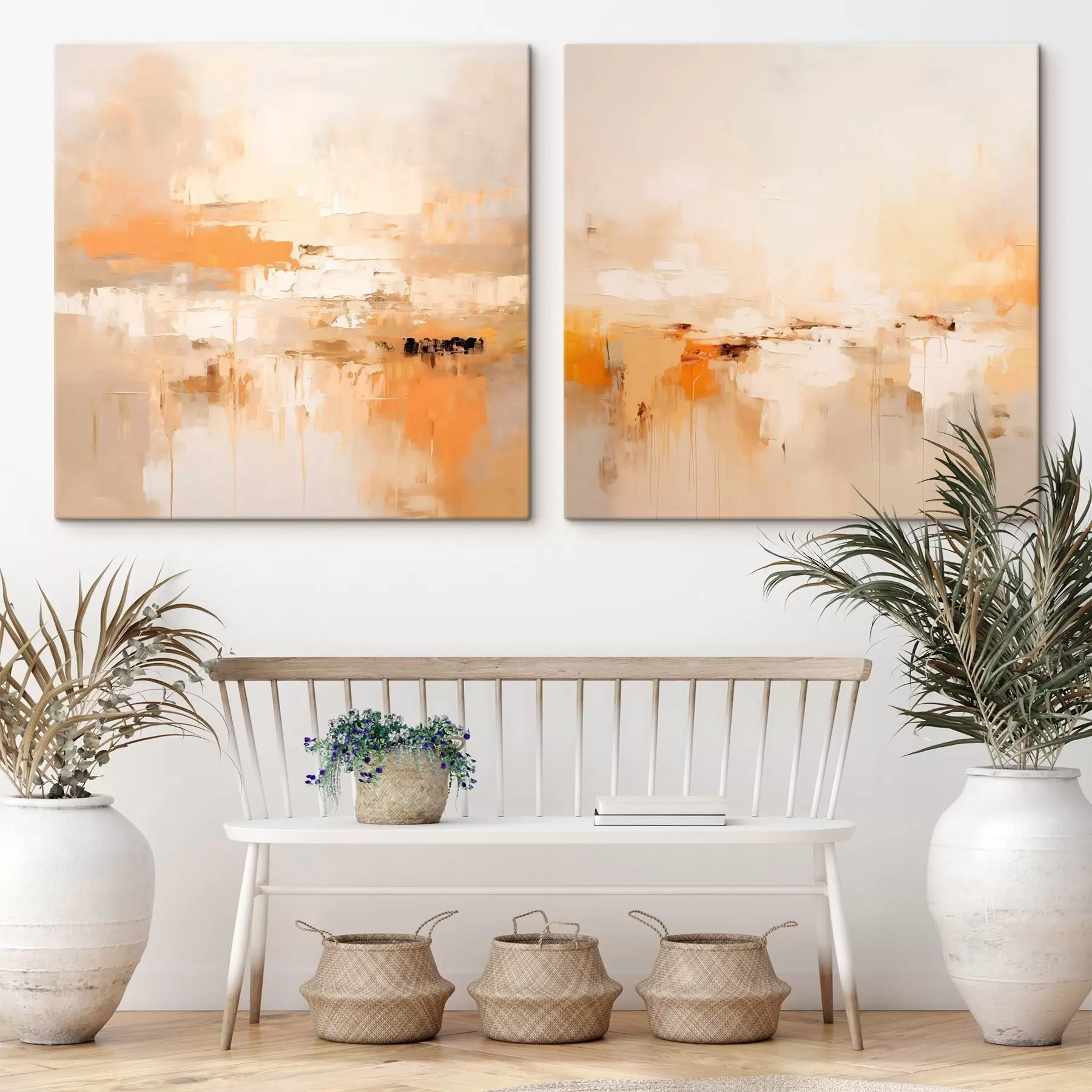 murales Pintura abstracta ligera en tonos otoñales m00895