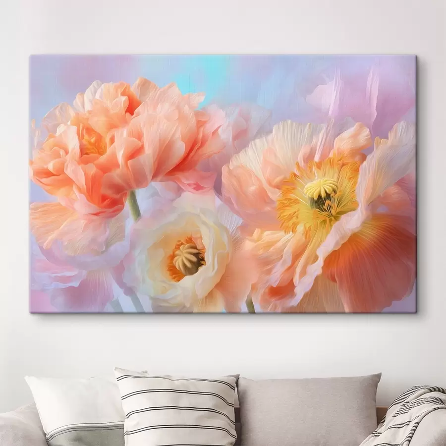 murales Delicadas flores en tonos pastel con una iluminación suave s46160
