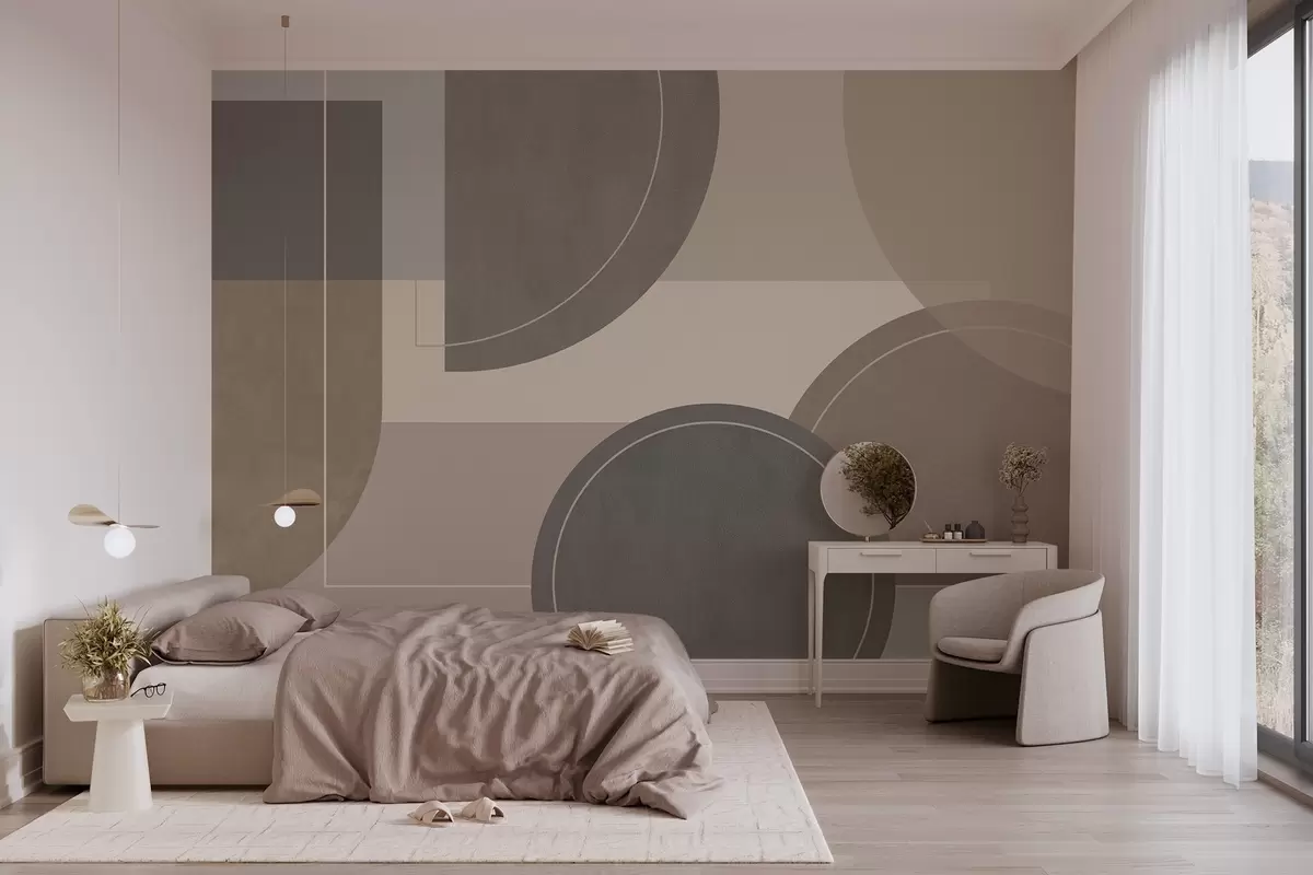 Wall Mural Photo Wallpaper modern geometry in natural colours w04811
