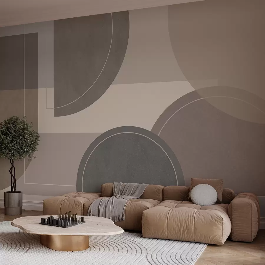 Wall Mural Photo Wallpaper modern geometry in natural colours w04811
