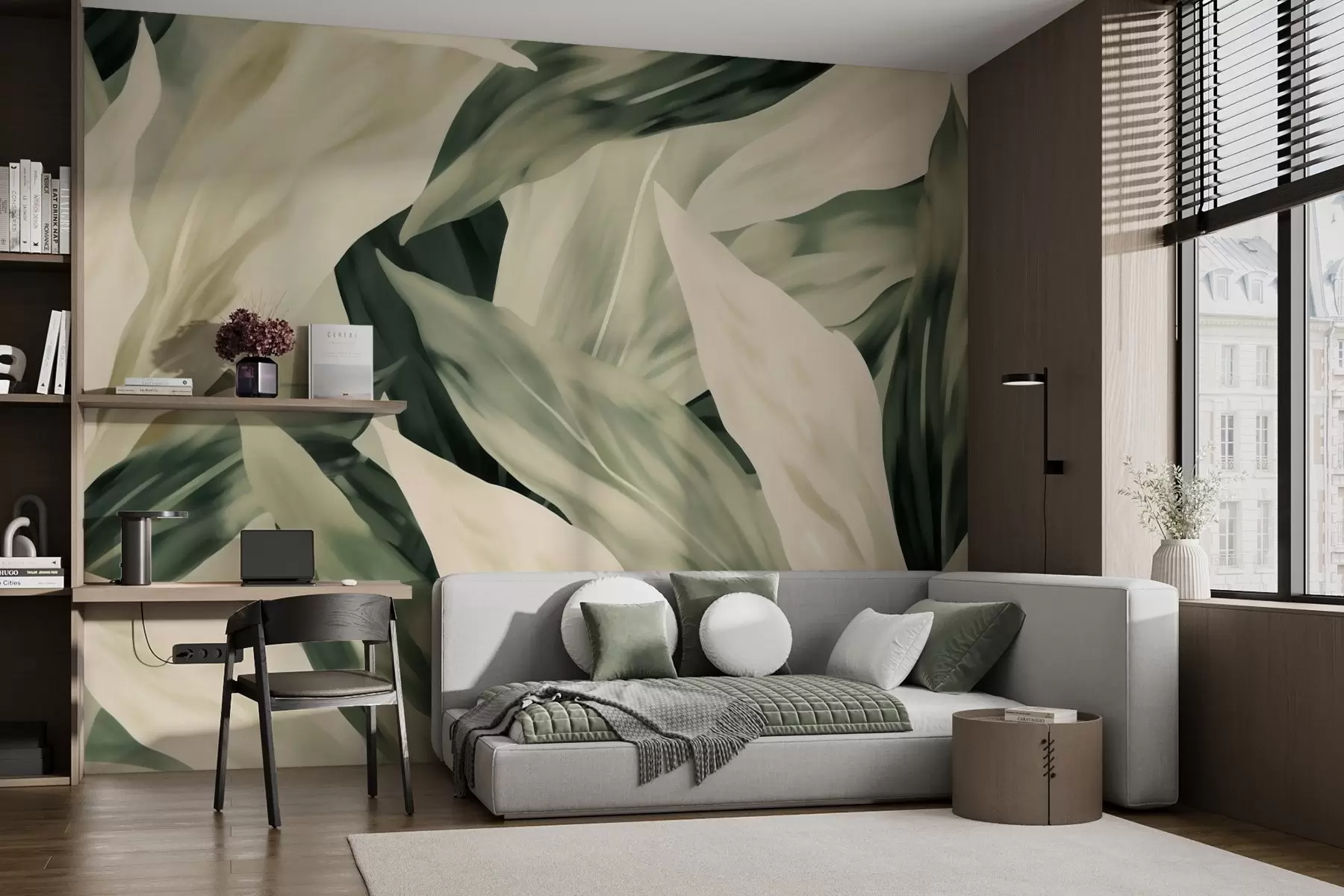 Wall Mural Photo Wallpaper Painted leaves w04799