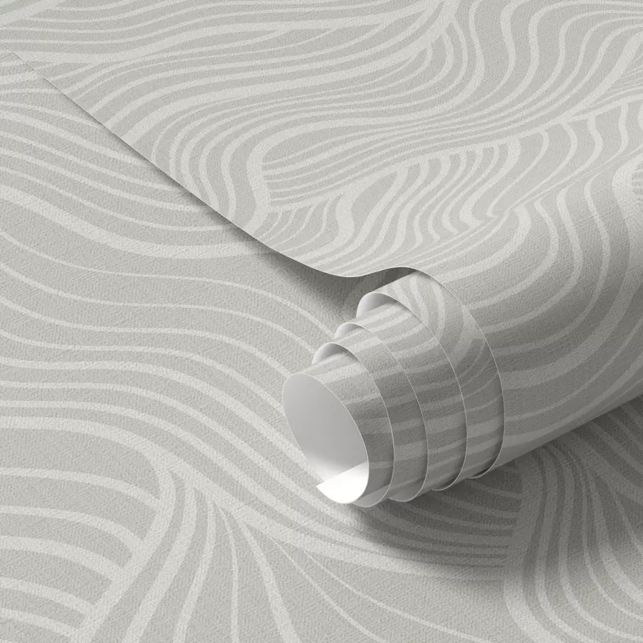 Wall Mural Photo Wallpaper Waves on gray-olive background with fabric texture a00681