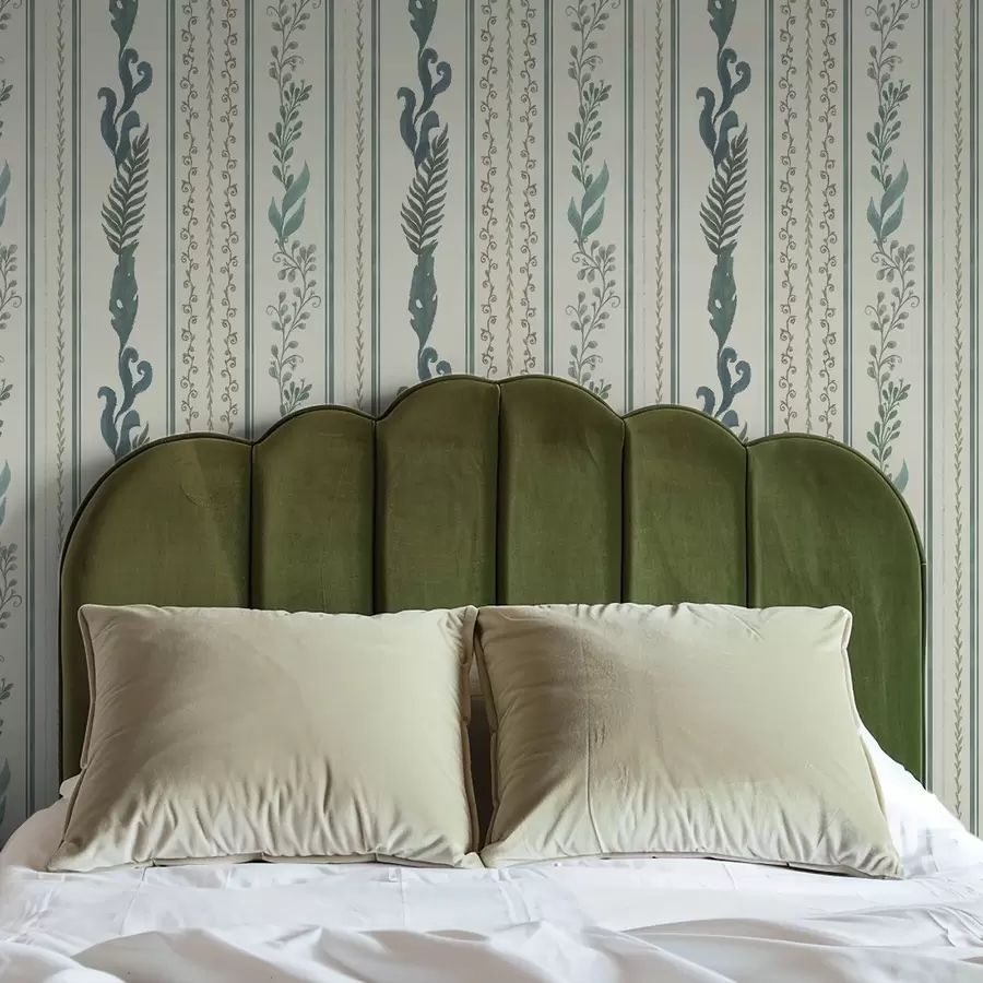 murales Rayas con ramificaciones y rizos sobre un fondo cálido y lechoso. a00823v2