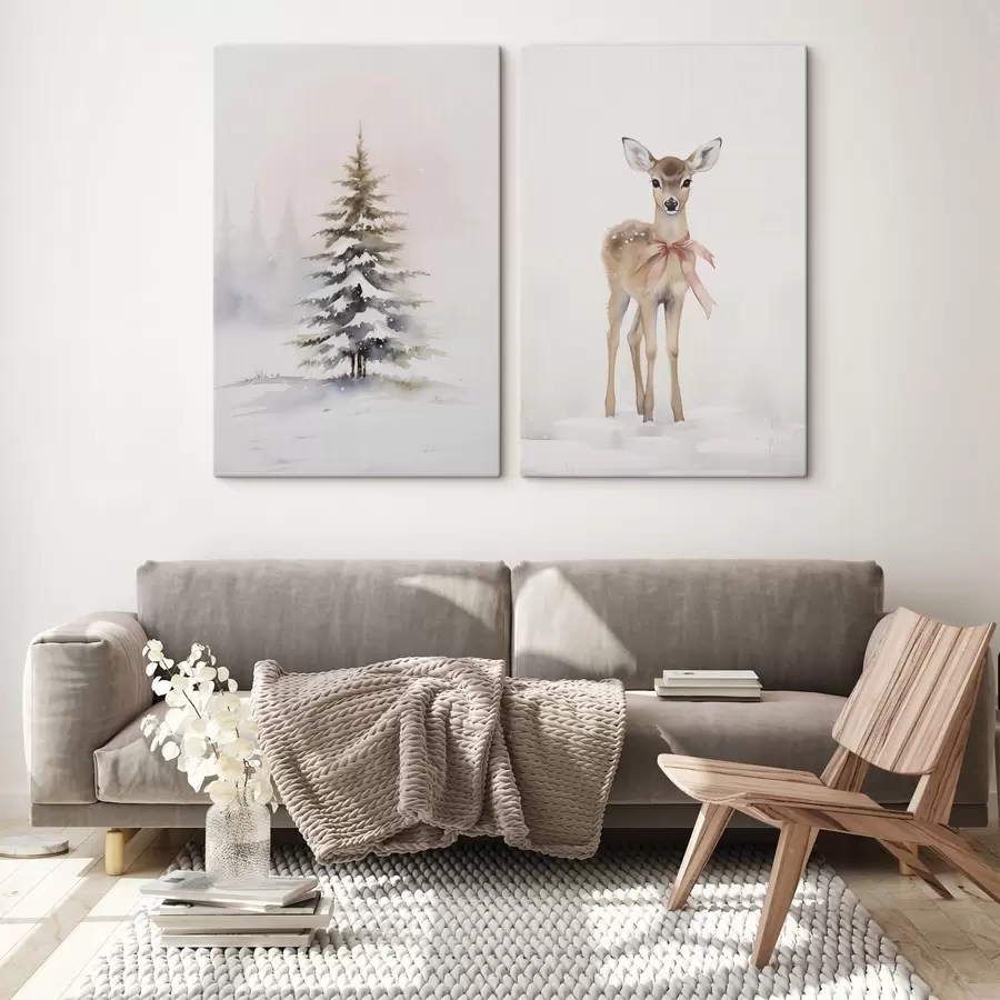 wall murals Spruce and fawn m00933