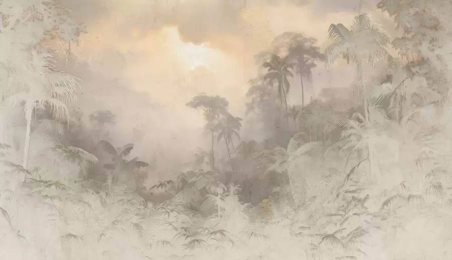 Wall Mural Photo Wallpaper Stylized jungle on the wall w04839