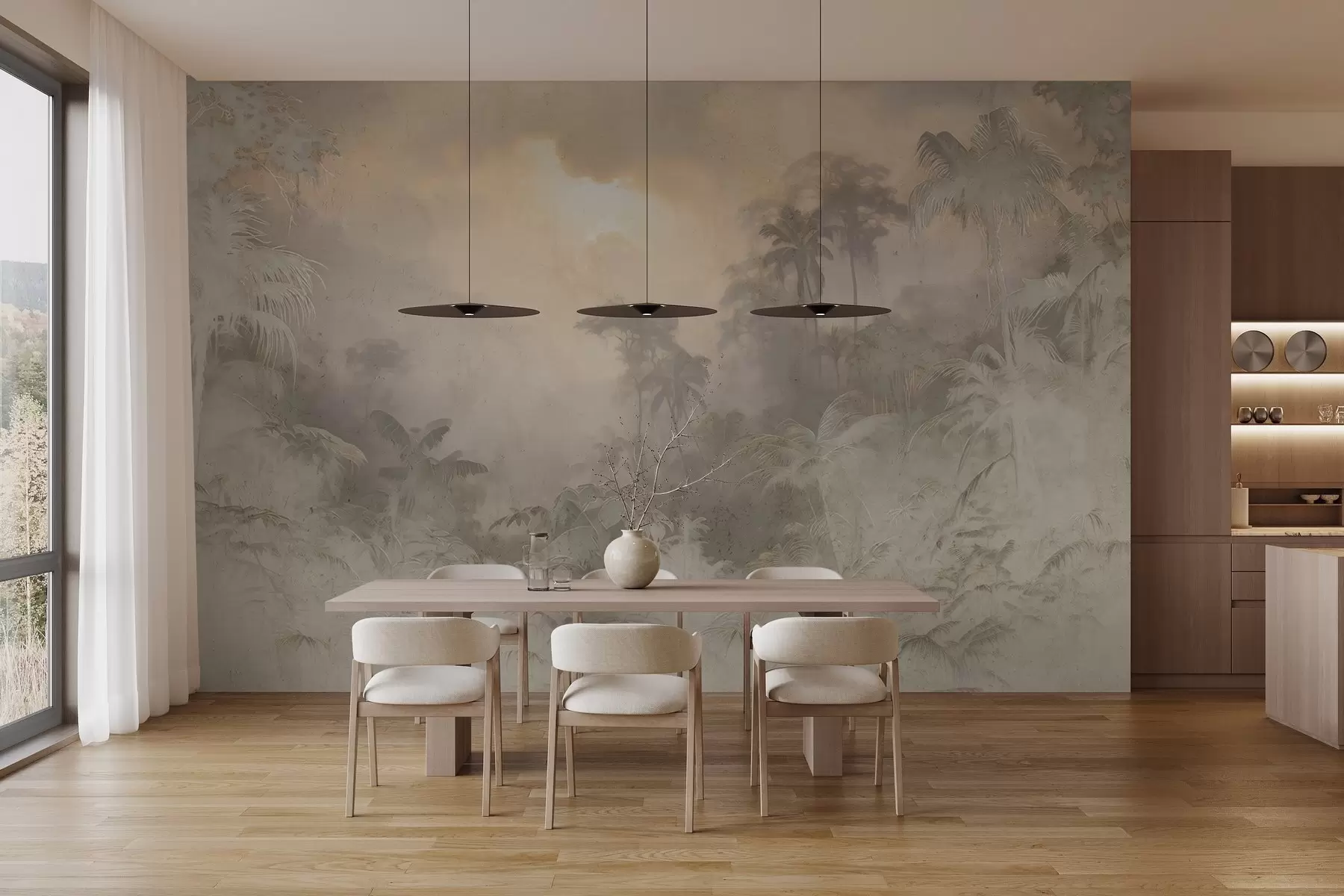 Wall Mural Photo Wallpaper Stylized jungle on the wall w04839