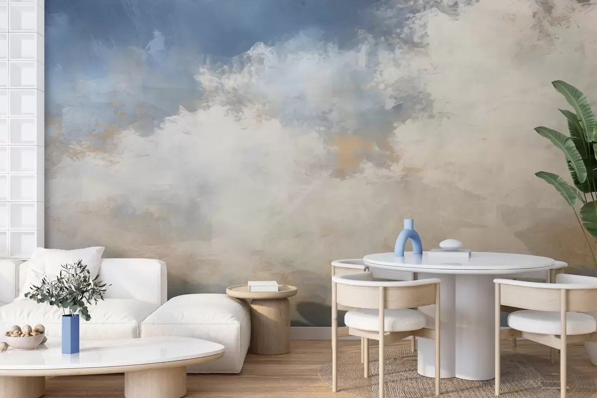 murales Imagen abstracta de nubes en estilo loft w04841