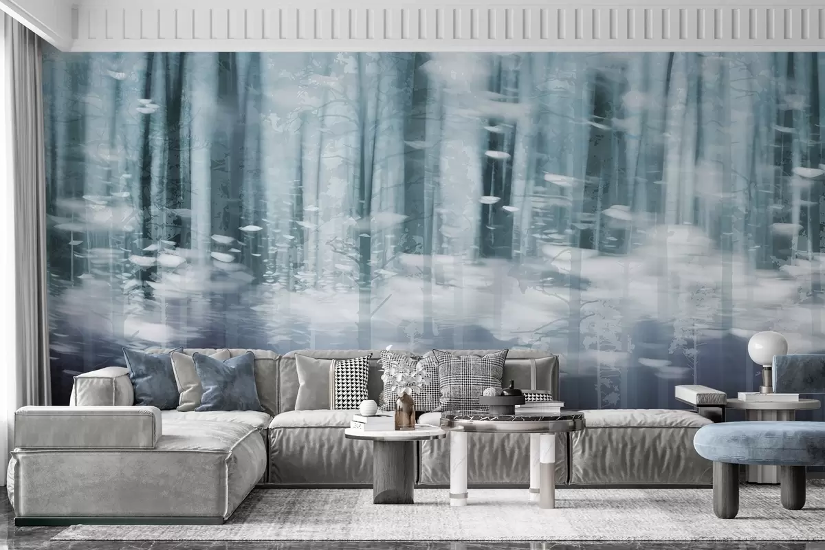 Wall Mural Photo Wallpaper Stylized tree trunks in pastel colors w04844v1